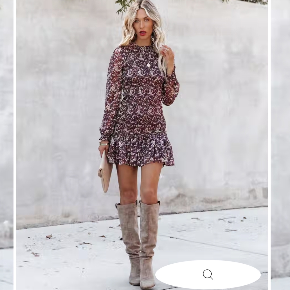 Vici Gracely floral smocked mini dress
